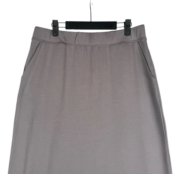 Gilmour Bamboo French Terry Slash Pocket Skirt size Large Gray Pull on - Picture 2 of 8